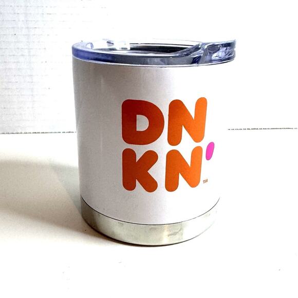 DNKN' Dunkin' Donuts Stainless Steel Tumbler Hot Cold Travel Mug 12 oz WITH LID - Picture 1 of 4
